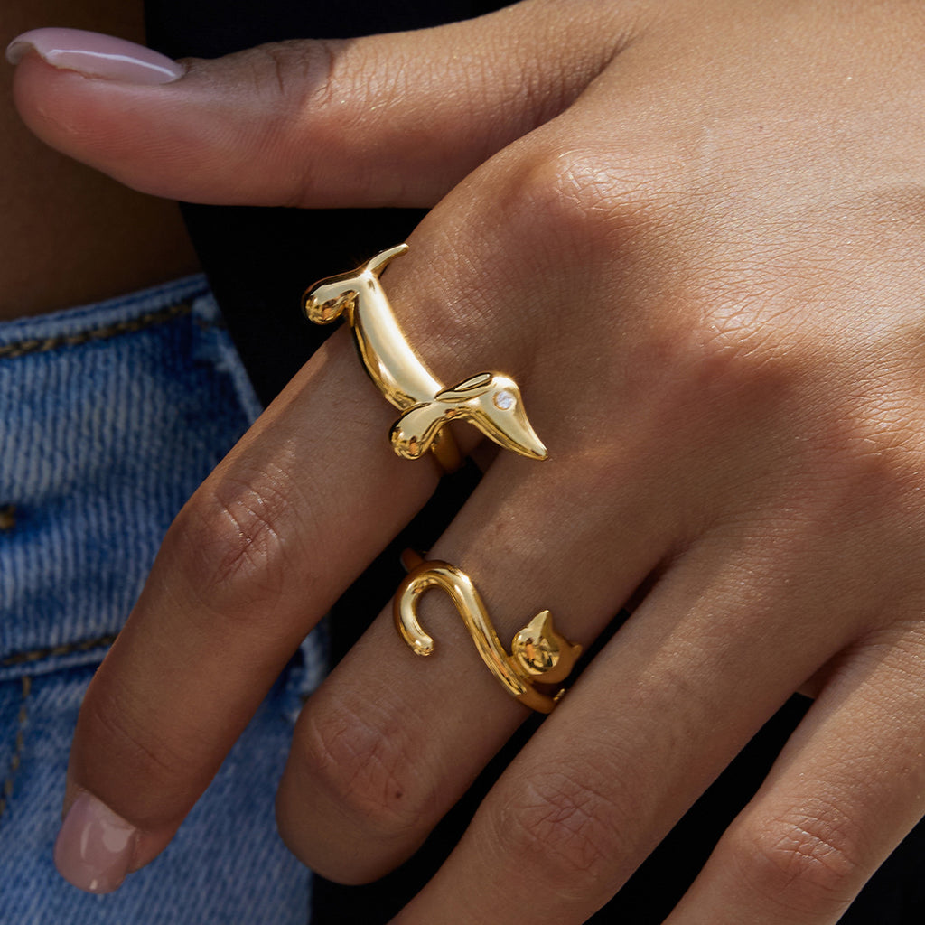 Cat Stainless Steel Cat Ring