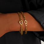 Bracelet #1 Titanium Steel Diamond-encrusted Heart Bracelet