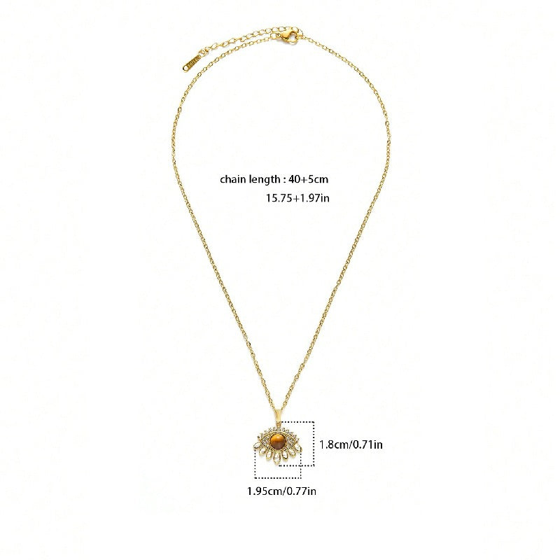 Tigers Eye 304 Stainless Steel Tiger Eye Necklace