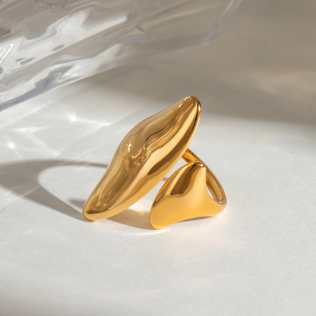 Gold Stainless Steel Irregular Ring