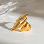 Gold Stainless Steel Irregular Ring