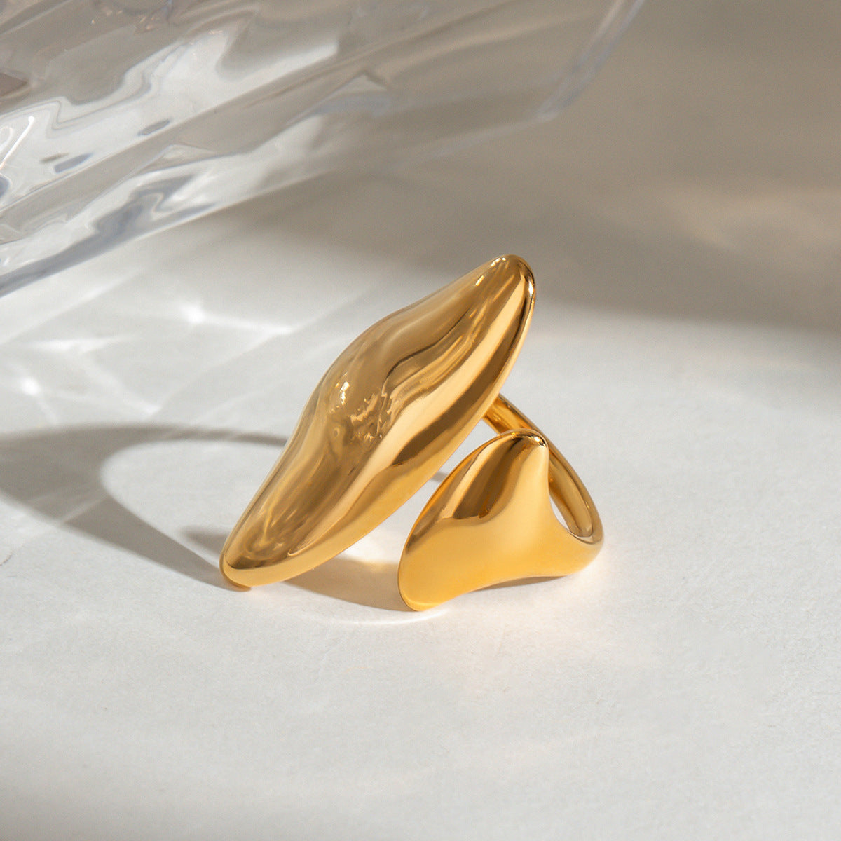Gold Stainless Steel Irregular Ring