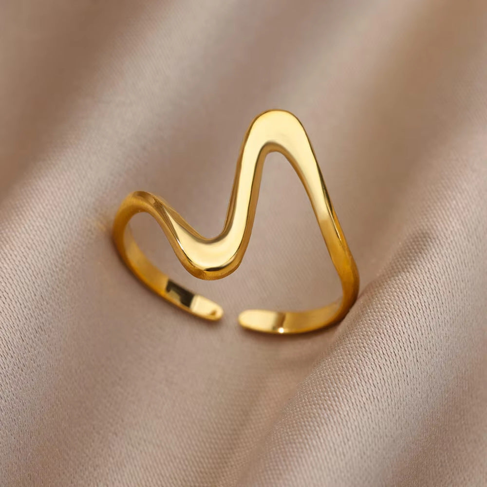 Ring 4# Stainless Steel Irregular Diamond Ring
