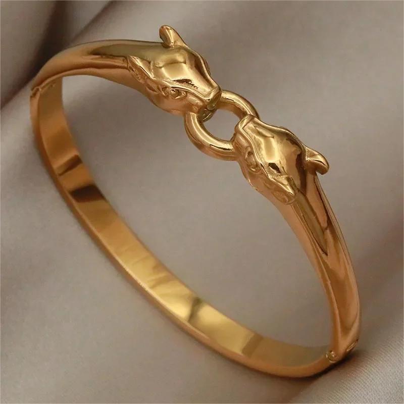 Snake With White Bricks Titanium Steel Diamond-encrusted Snake Bracelet