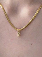 Fashion X3mm Snake Bone Chain 40cm Stainless Steel Diamond 26 Letter Snake Bone Chain Necklace
