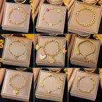 Knotted Snake Bone Chain Bracelet Gold Titanium Steel Knotted Snake Bone Chain Bracelet