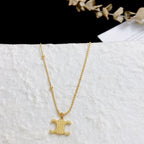 Fashion Gold Titanium Steel Arc De Triomphe Necklace