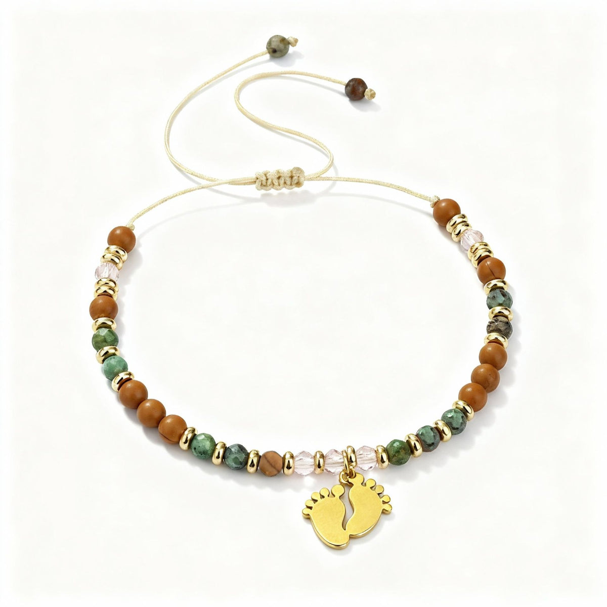 Cross Colorful Natural Stone Beaded Cross Bracelet