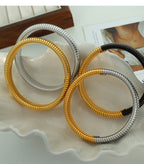 Fashion Gold Width 1.2cm (rim 6cm) Titanium Steel Elastic Snake Bone Bracelet