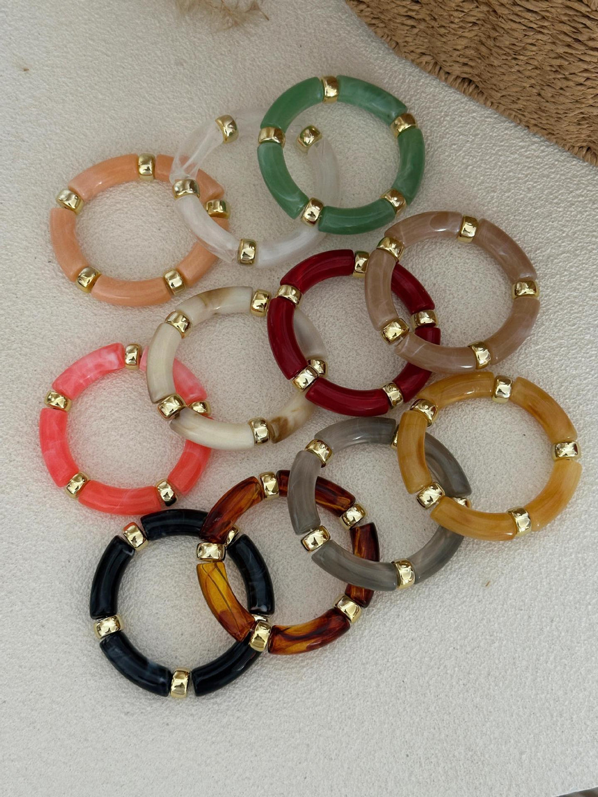 Ice Crystal White Multi-layer Bamboo Bracelet