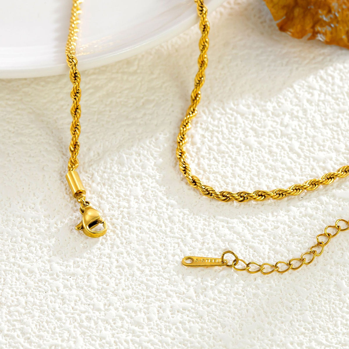 Gold Titanium Steel Chain Necklace