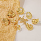 Earrings 118# Stainless Steel Petal Earrings