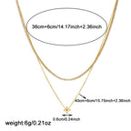 Gold Diamond-set Double-layer Stainless Steel Gold-plated Necklace