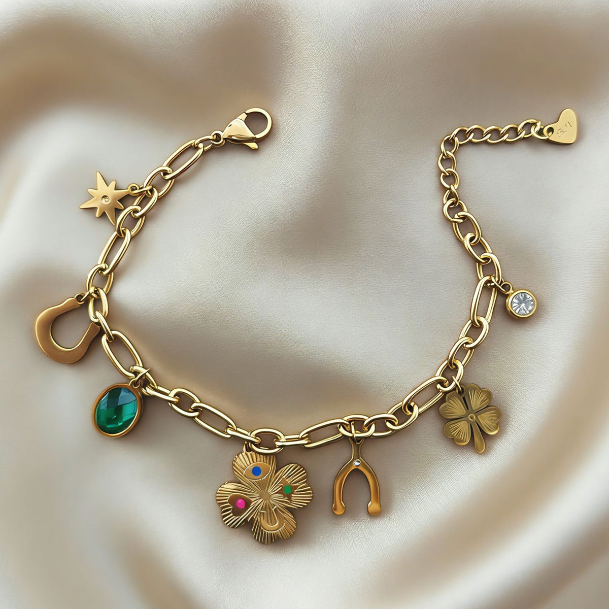 Gold Stainless Steel Four-leaf Clover Necklace