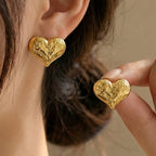 Earrings6# Stainless Steel Heart-shaped Earrings