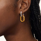 Earring #5 Stainless Steel Two-tone Irregular Shaped Earrings