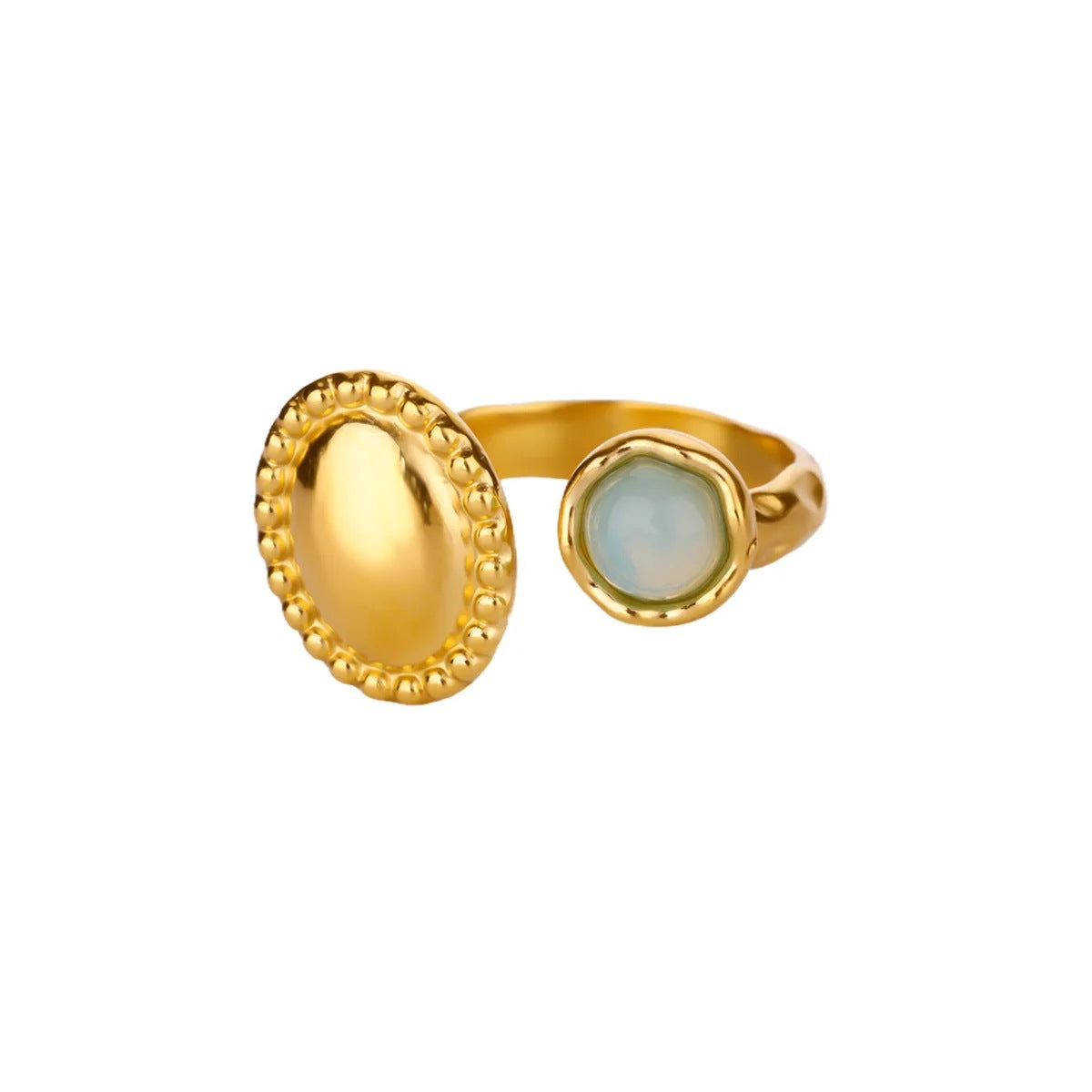 Ring #1 304 Stainless Steel Natural Stone Shaped Ring