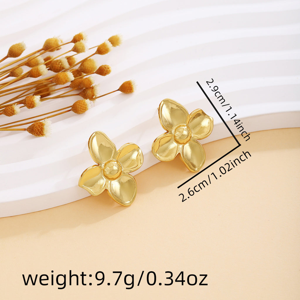 Earring #9 Bowknot Texture Pearl Metal Style Studs