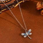 Gold And White Diamond Earrings Stainless Steel Diamond-encrusted Dragonfly Earrings