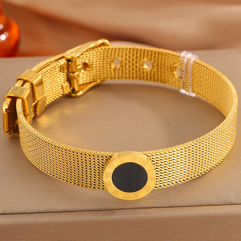 Silver Roman Shell Strap Stainless Steel Watch Straps And Bracelets