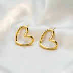 Gold Simple Geometric Twisted Heart-shaped Stainless Steel Stud Earrings