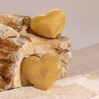 Gold Stainless Steel Heart Earrings