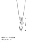Gold + Puppy Necklace Titanium Steel Cat Balloon Dog Necklace