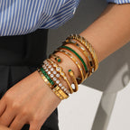 Bracelet 8# Stainless Steel Natural Stone Bracelet