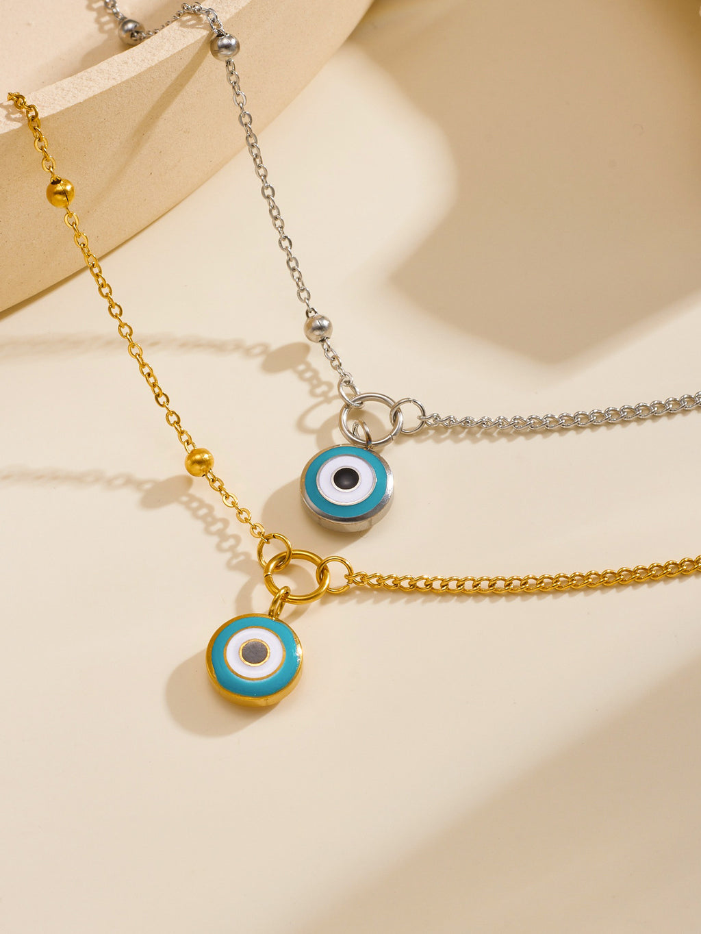 Silver Stainless Steel Eye Anklet