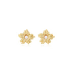 Earring #9 Bowknot Texture Pearl Metal Style Studs