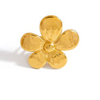 Ring1# Stainless Steel Flower Ring