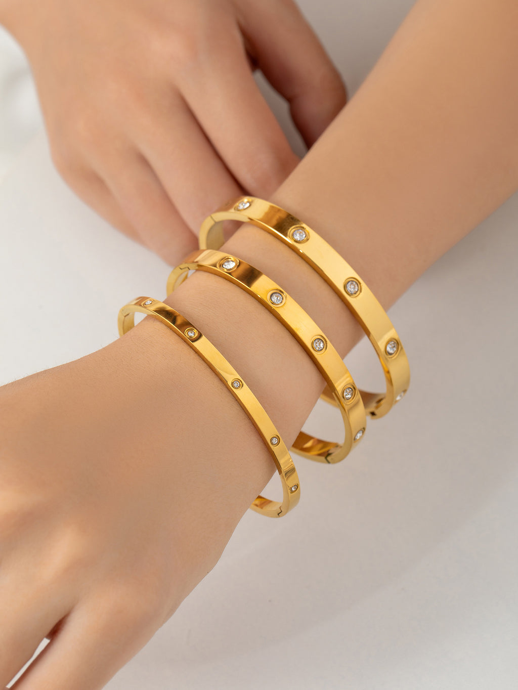 Bracelet 27# Titanium Steel Diamond Heart Bracelet