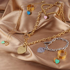 Green Heart - Gold Stainless Steel Heart Necklace