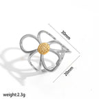 Ring 5# Stainless Steel Flower Ring