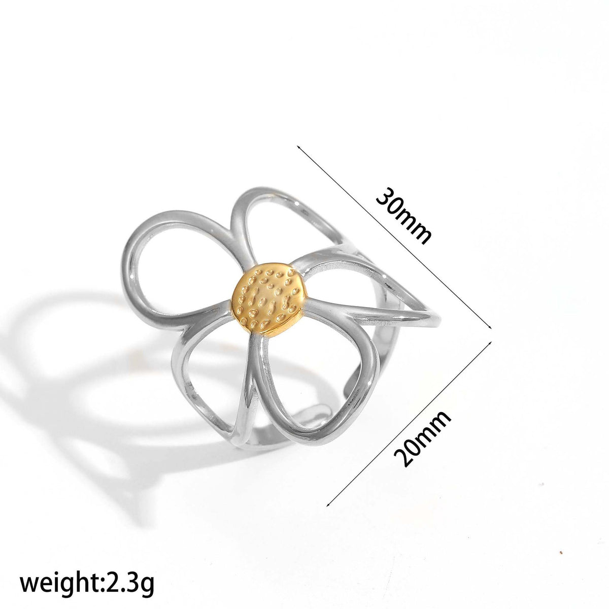 Ring 5# Stainless Steel Flower Ring