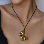 Gold Stainless Steel Butterfly Necklace
