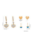 Round Earring Set Heart Star Bowknot Steel Stud Earrings