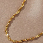 Silver Stainless Steel Gold-plated Water Wave Chain Bracelet