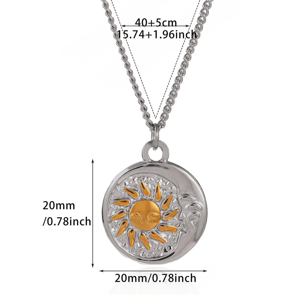 Ring #1 304 Stainless Steel Two-tone Heart Necklace