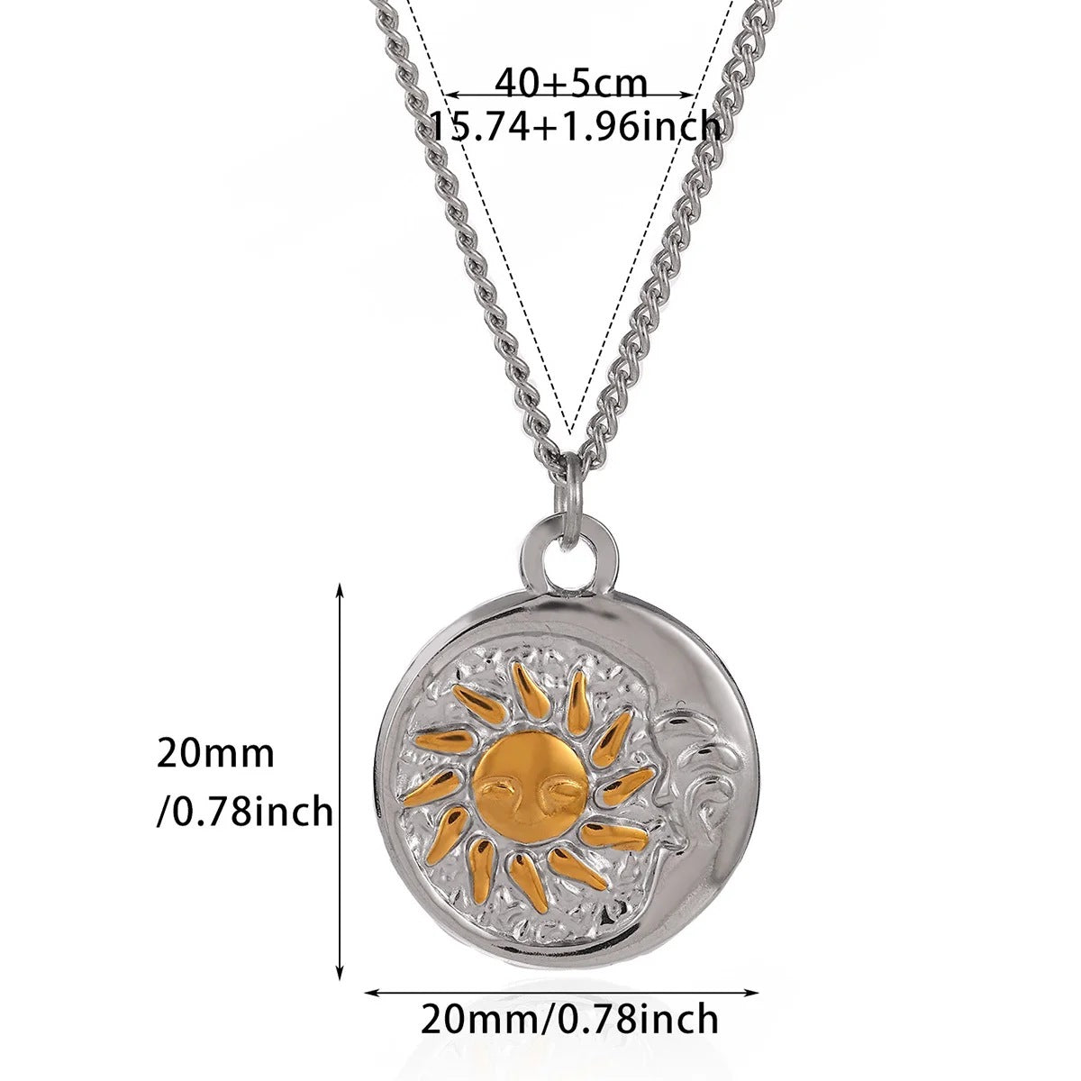 Ring #1 304 Stainless Steel Two-tone Heart Necklace