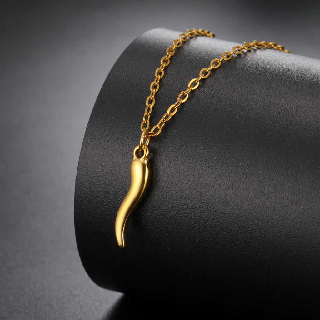 Fashion Steel Irregular Chili Pepper Stainless Steel Necklace