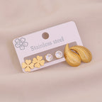 2# Love 304 Stainless Steel Diamond Heart Earring Set