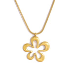 Flowers Titanium Steel Hollow Flower Necklace
