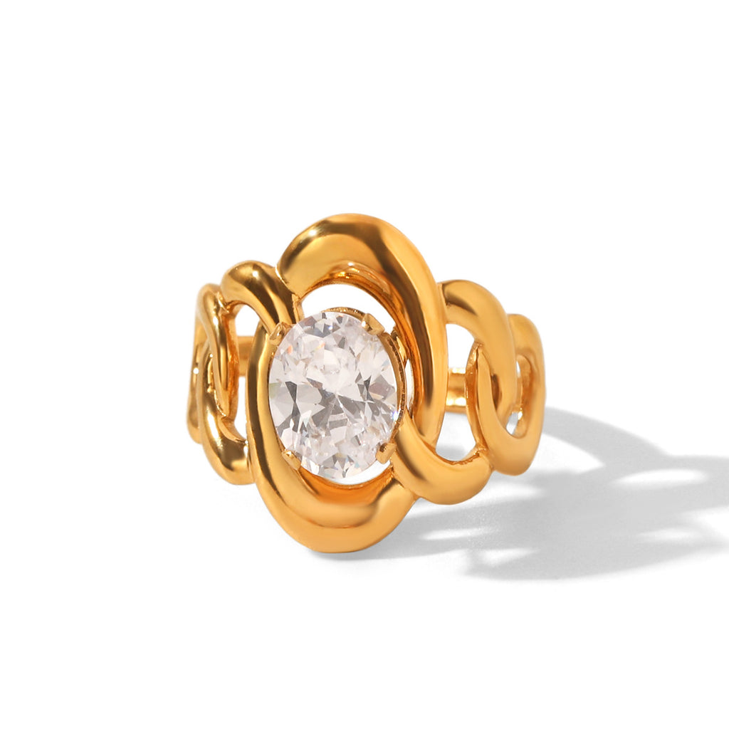 Ring #3 Luxury Premium Zircon Titanium Steel Ring
