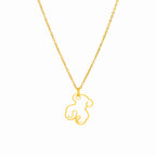 Fashion Gold Suit Stainless Steel Hollow Bear Necklace Earring Set