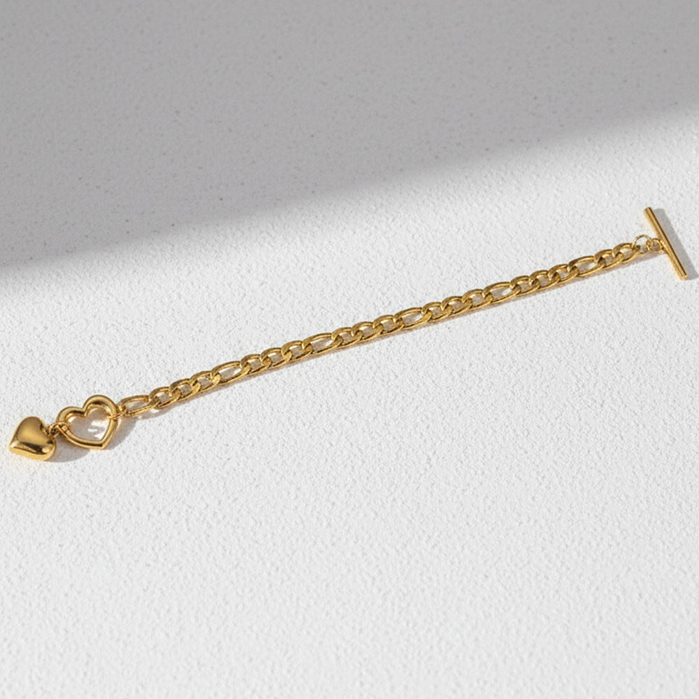 Silver Stainless Steel Heart Bracelet