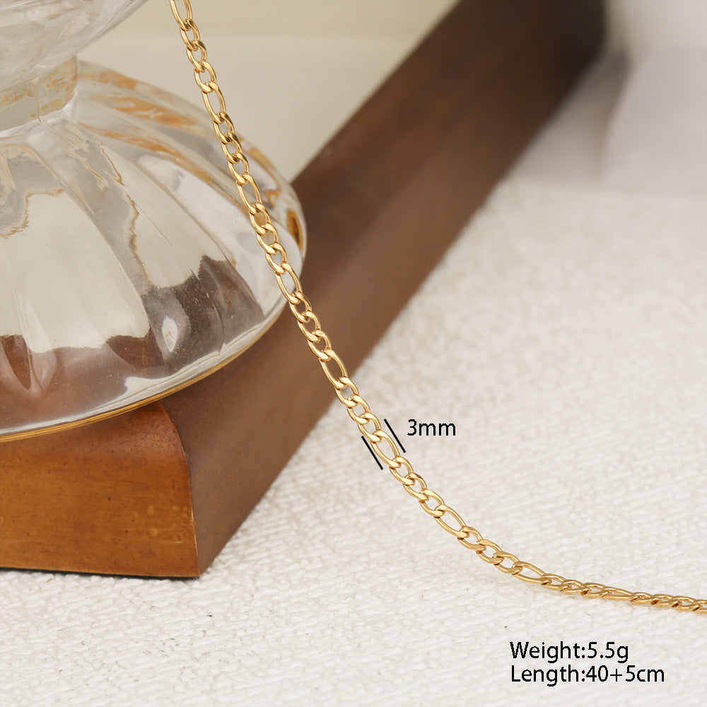 13# Stainless Steel Geometric Chain Necklace