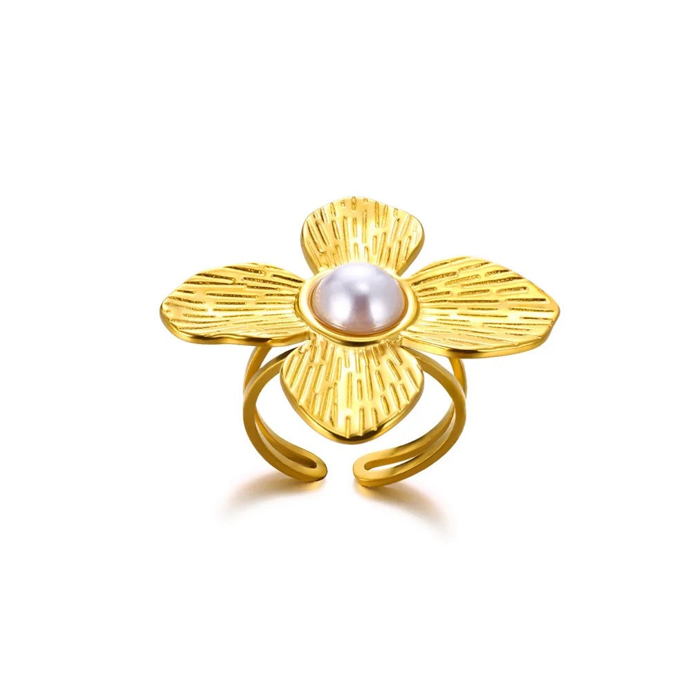 Ring #9 304 Stainless Steel Flower Ring