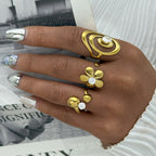 Ring 3# Stainless Steel Round Diamond Ring