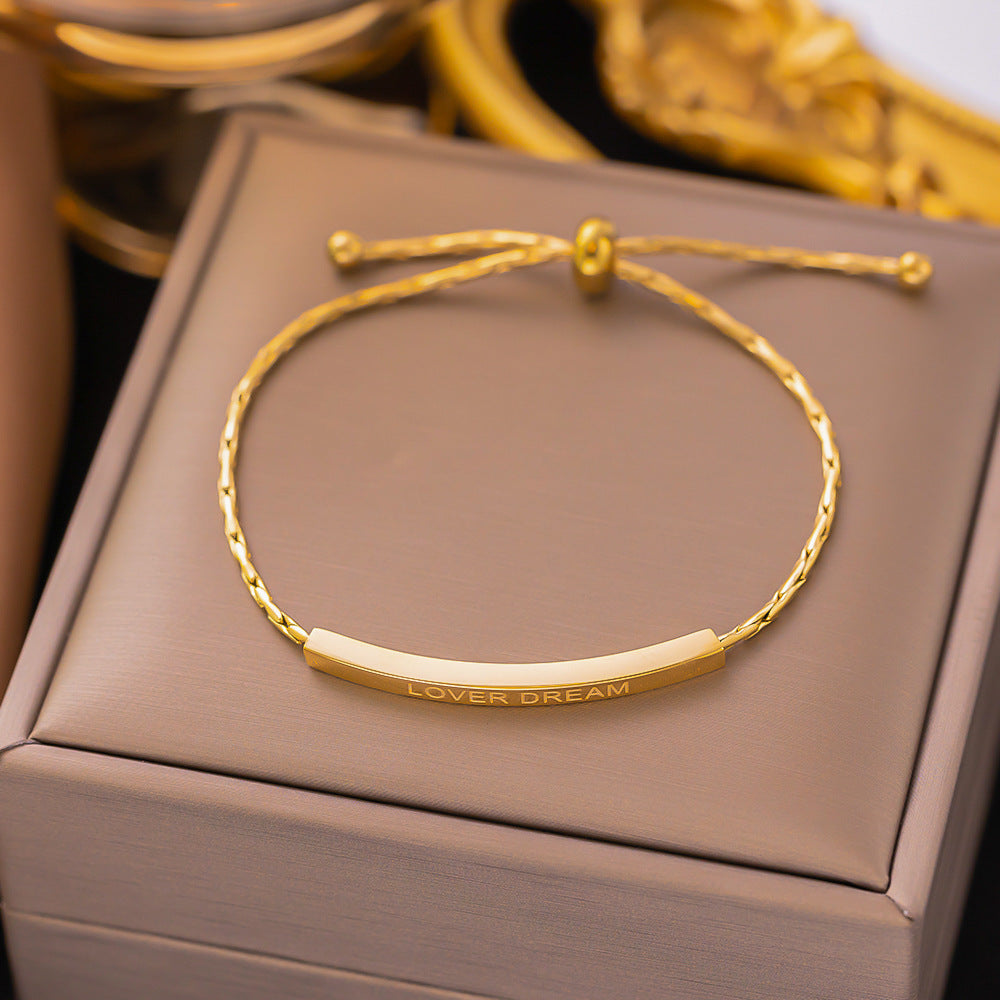 Big Heart Bracelet Gold Titanium Steel Heart Bracelet